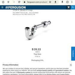 Mcguire P Trap Chrome $20