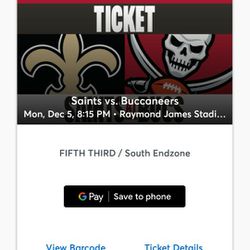 Two Bucs VS Saints Tickets. Four Rows Away From Field Thumbnail