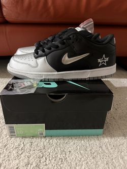 nike sb dunk low supreme jewel swoosh silver new size 10 new