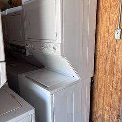 37” Wide Stack Washer Dryer White Used 