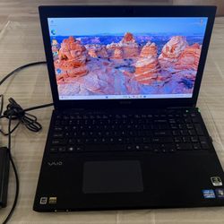 Sony Vaio i5 2.60GHZ CPU, 8GB of Ram, 500GB SSD, DVD-RW Drive,  NVIDIA Graphics Card, WiFi Card, Backlight Keyboard, Win11 Home, 15” Display