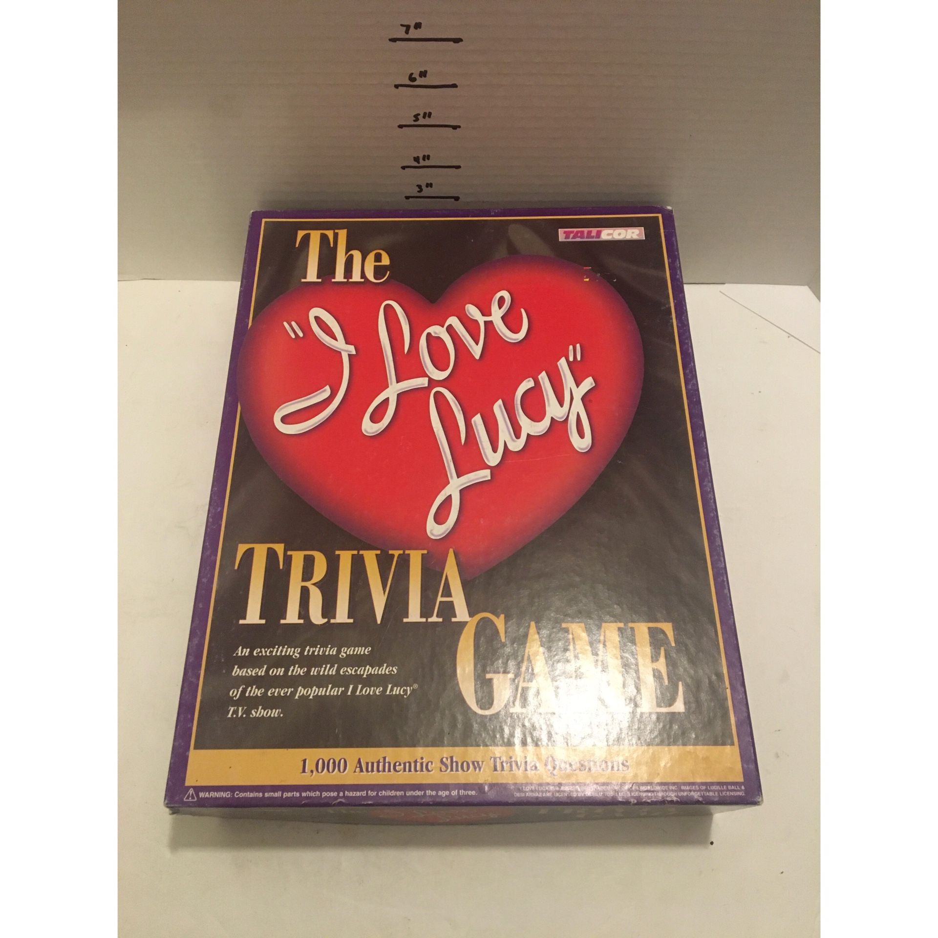 Vintage 1998 Talicor I Love Lucy Trivia Board Game