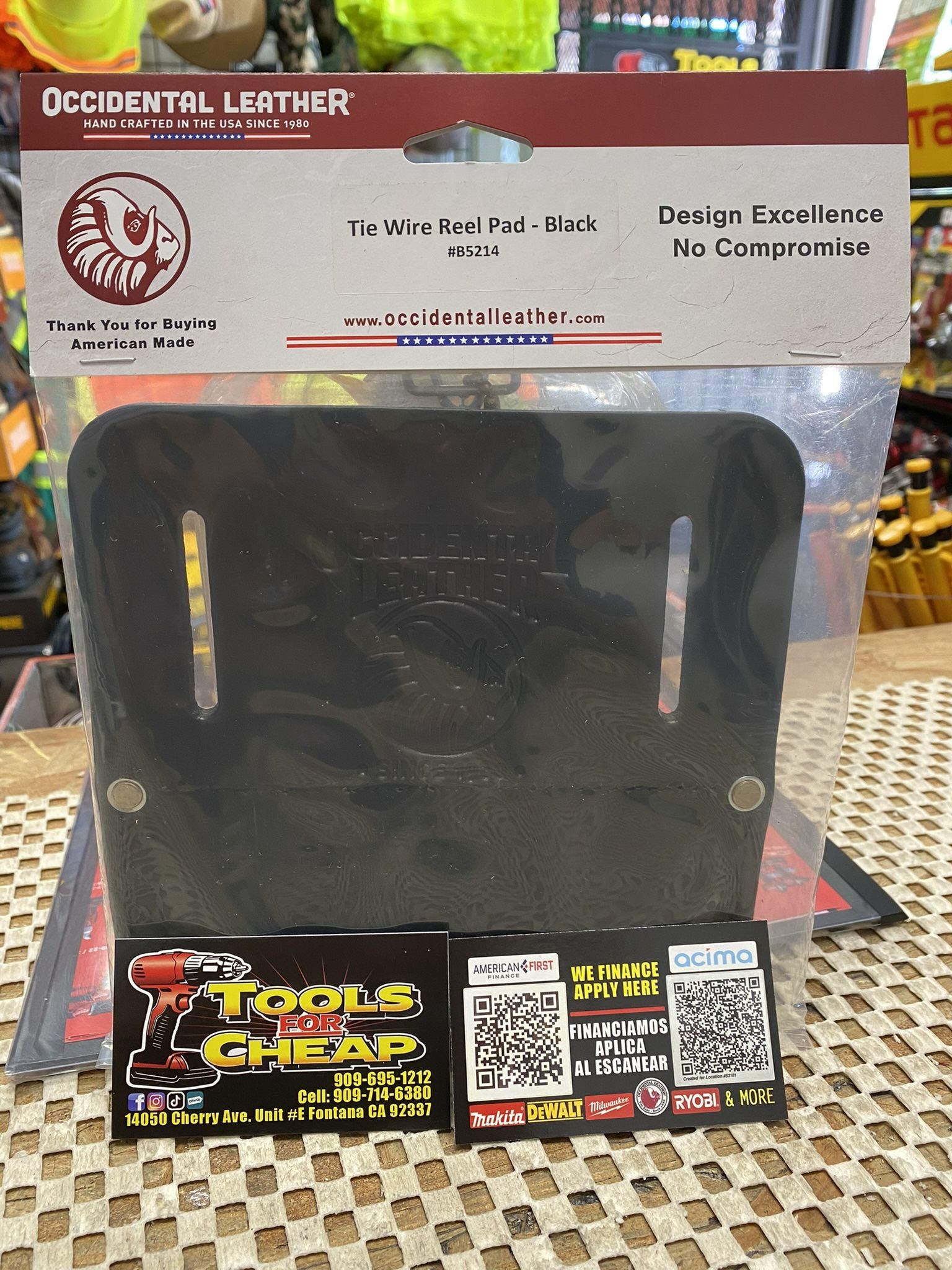 Occidental Leather B5214 Tire Wire Reel Pad- Black