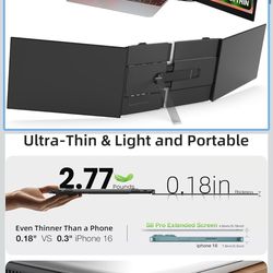 🔥Brand new🔥 Laptop Screen Extender, Ultra-Thin 15.3" FHD 1200P 16:10 Portable Monitor for Laptop, Lightweight Travel Monitor Extender Plug & Play fo