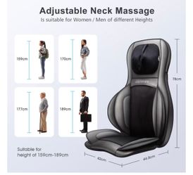 Comfier Shiatsu Neck Back Massager w App Remote, 2D/3D Kneading Massage Chair Pad, Heating Co