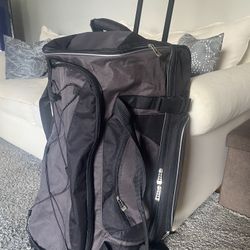 Black And Gray Rolling Duffle Bag 