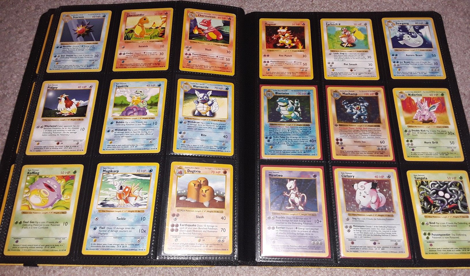 Pokemon cards Shadowless base set near complete 71/102