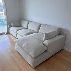 NEW Beige Linen Cloud Couch Sectional NEW