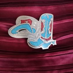 Vintage Turquoise  Inlay Belt Buckle