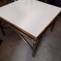 Vintage Mid Century Bamboo Formica End Table