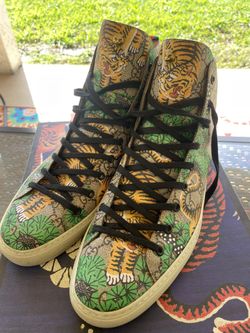 Gucci GG Supreme Bengal Tiger Sneakers Beige Canvas ( Size 13 M US)