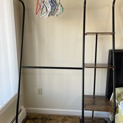 Rustic Z Frame Open Wardrobe w/shelves