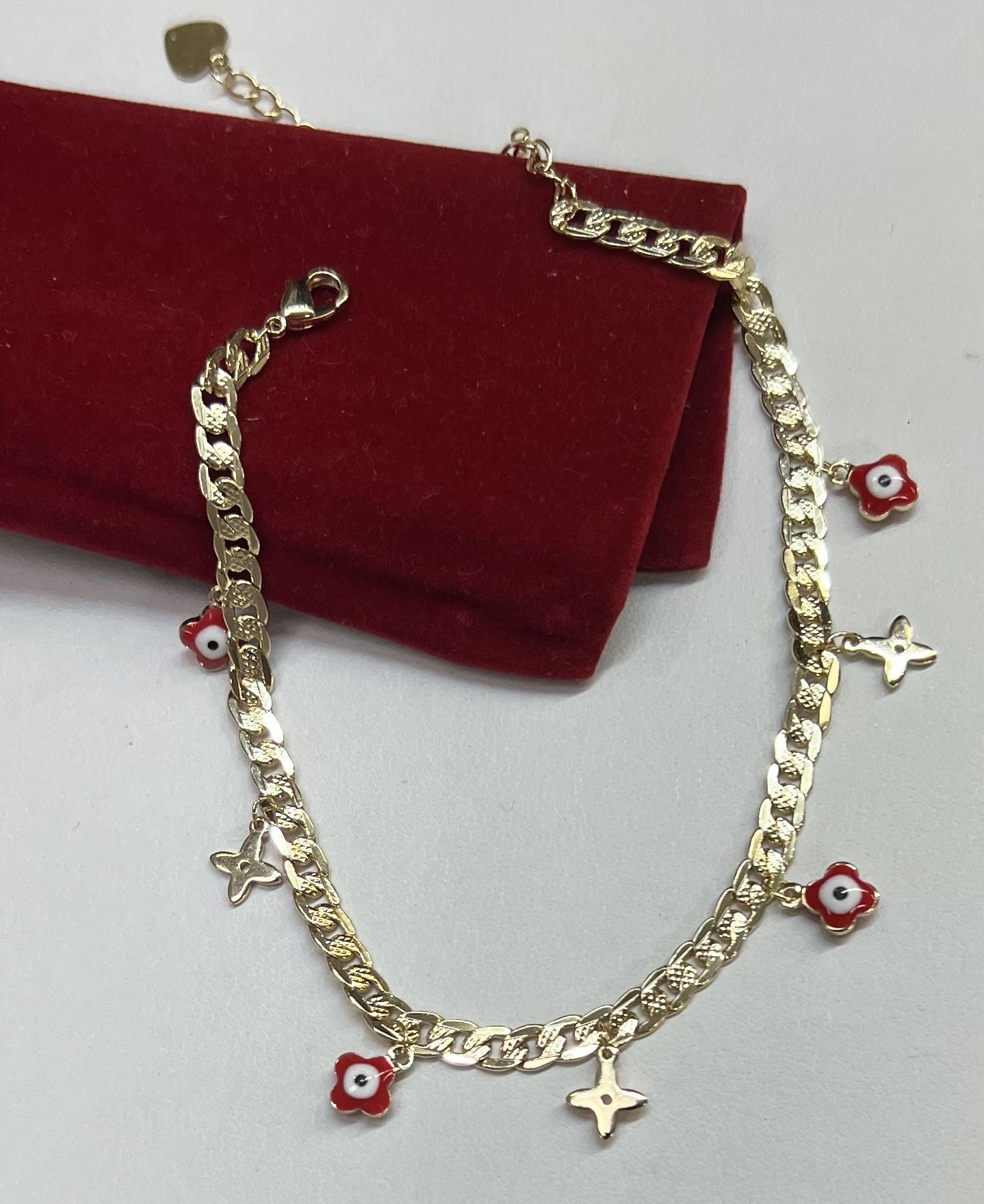 Anklet💥14k Gold Filled Red Eye Women Anklet Available In  - Can be worn in the shower -