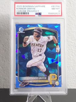 2025 Bowman Sapphire Konnor Griffin Chrome Prospect PSA 8