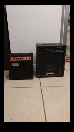 Two practice guitar amps