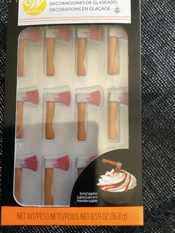 WILTON Halloween Gory Cupcake Chocolates Cake Icing Decorations 12 Count Axes