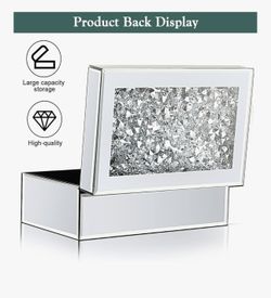 Crystal Crushed Diamond Mirrored Jewelry Box 