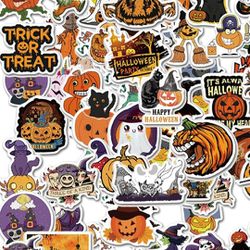 100 Pcs Halloween Stickers for Kids, Decorations Vinyl Waterproof Pumpkin Witch Ghost Cute Stickers for Laptop Water Bottles Envelopes Gifts 