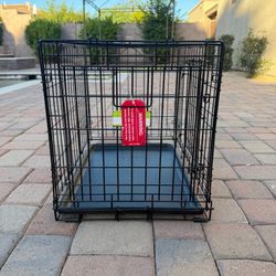 Top Paw 24” Double Door Folding Animal Crate Small Dog Cat Metal Plastic Tray