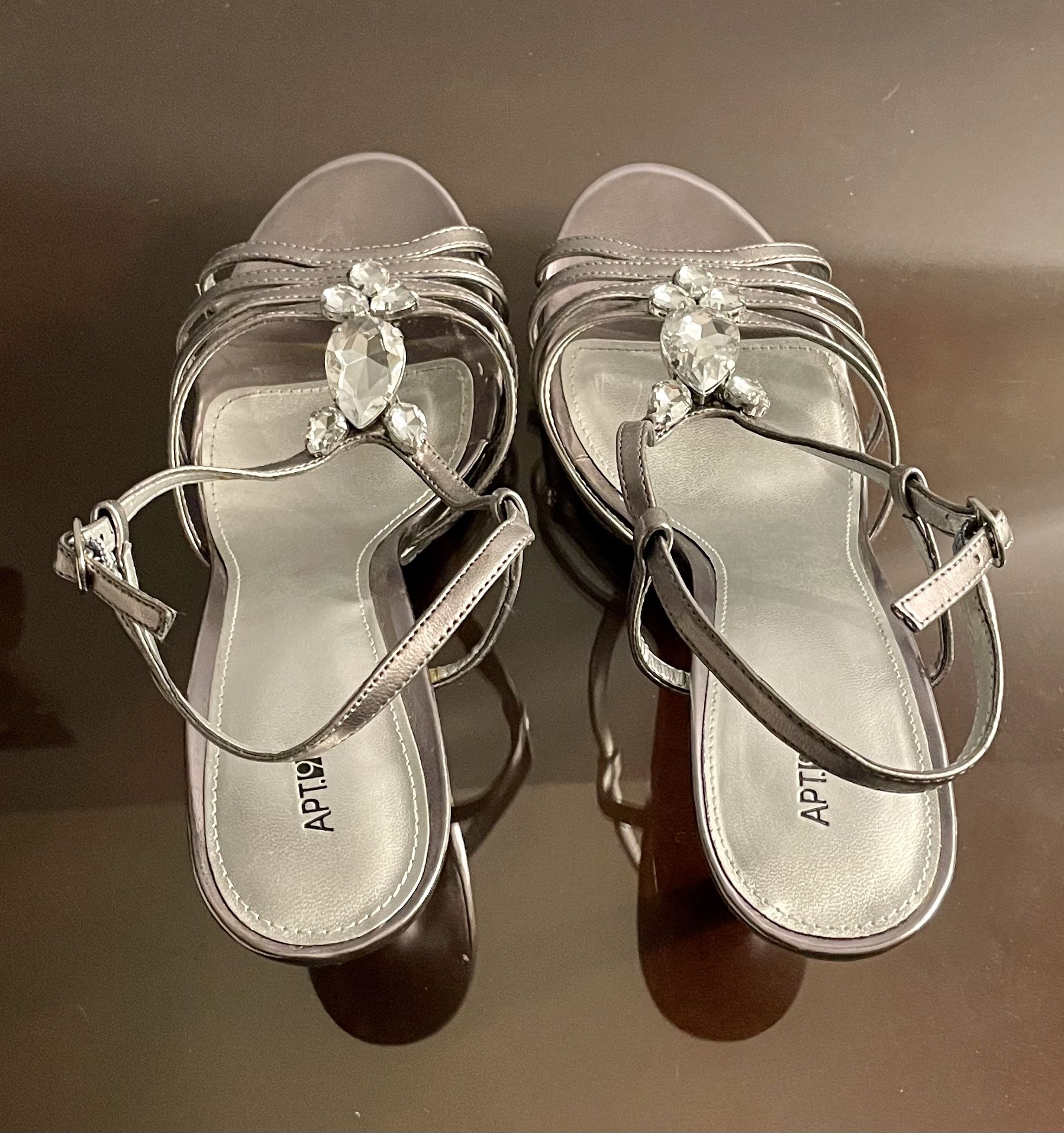 Woman Size 10 Silver Slingback Sandals - NEW!