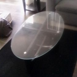 Glass Oval Coffee Table