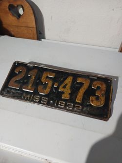 Vintage Mississippi  license plate