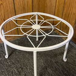 11” Cafuvv Metal Stand for Plant, Metal Display Stand, White