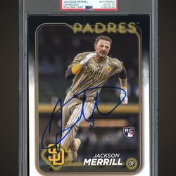 Jackson Merrill Signed 2024 Topps Super Box Oversized SP Card PSA 10 Auto PADRES