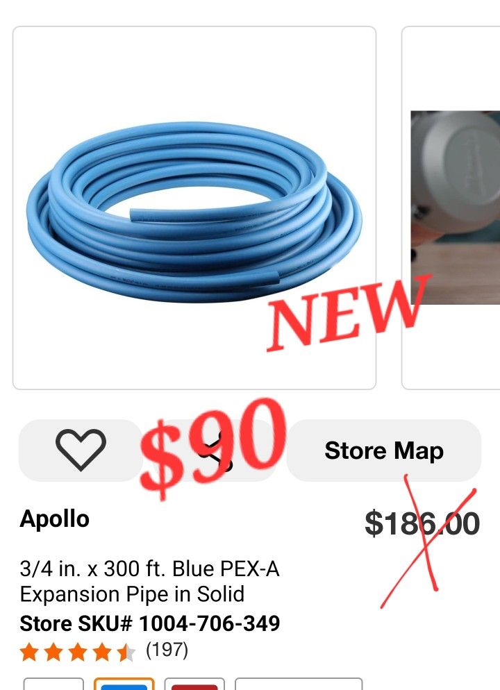 Apollo
3/4 in. x 300 ft. Blue PEX-A Expansion Pipe in Solid