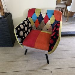 Decorative multicolored accent chair