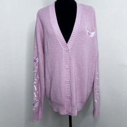 Hot Topic kawaii Wings Pink Women's Cardigan Sweater Sz:L