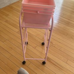 5$ Pink Rolling 4 Drawer 