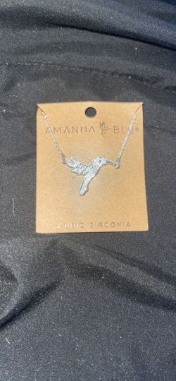 Hummingbird necklace, silver