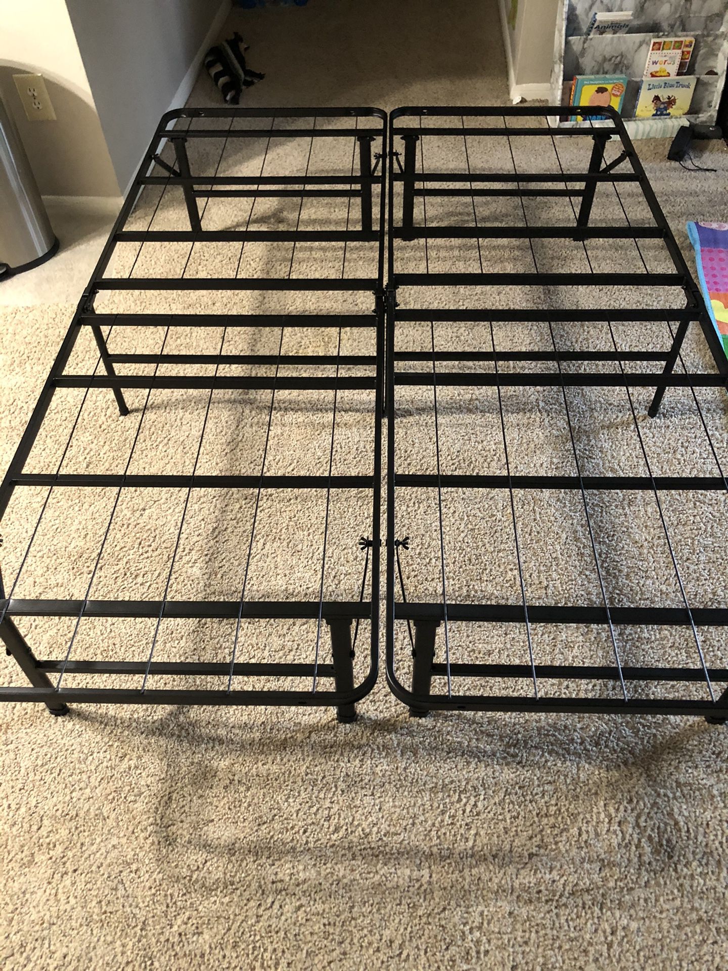 New bed frame full size never used, 14 inches high can give lots of storage space.