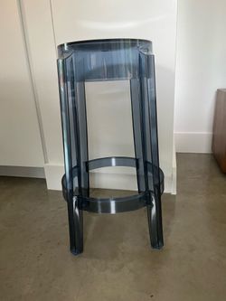 4 Kartell Charles ghost blue bar counter height bar stools