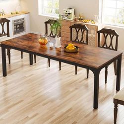 Dining Table for 6-8 Person, 78 inch Long Rectangular Kitchen Dining Table for Living Room and Dining Room, 78.7 x 27.5 x 29.5 Inches(Only Table)