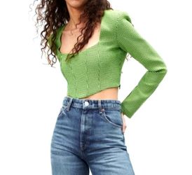 ZARA Hounds Tooth Crop Top