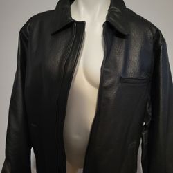 Men's Black Leather Jacket...size Large 