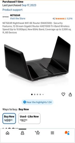 Netgear Nighthawk WiFi 6E Router (RAXE500)