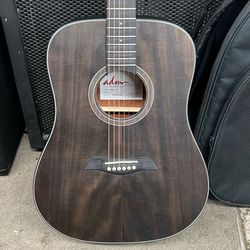 ADM JA441 Dark Mahogany Dreadnought Accoustic Guitar w/ Case