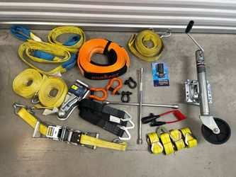Towing straps trailer jack d-rings