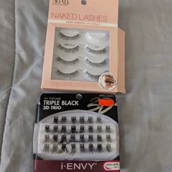 Ardell Naked Lashes Strip Lashes And IEnvy 3D Volume Cluster Lot