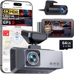 Dash Camera 4K 1080p HDR for Cars 