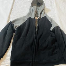 Big Boys Husky Black & Gray Nice&Warm Hooded Jacket!