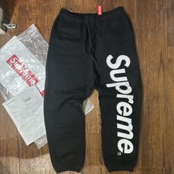 Supreme Satin Appliqué Sweatpants Blk