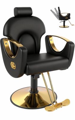 Reclining Barber Salon Chair for Hair Stylist, Professional Hair Stylist Chairs with Heavy Duty Hydraulic Pump, Multi-Function Hairdresser Braiding St