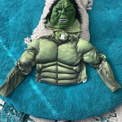 Disney Hulk Mask And Costume Top. Size 7/8 NEW