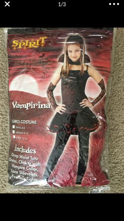 Girl Vampire Costume (M 8 - 10 size)