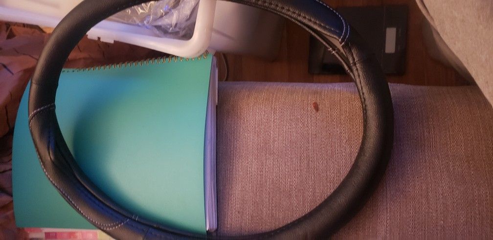 Steering Wheel Cover-Black with White Line 15 inch Breathable Anti-Slip Microfiber Leather Auto Steering Wheel Protector Accessories Universal Fit for