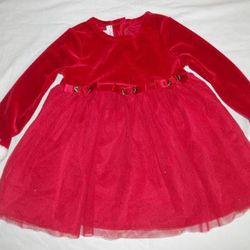 Baby Girls 24M Red w/ White Fur Glitter Santa Christmas Dress 